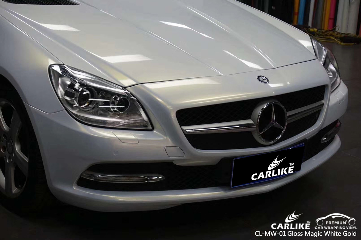 CL-MW-01 gloss magic white to gold car vinyl vinyl film for MERCEDES-BENZ Massachusetts