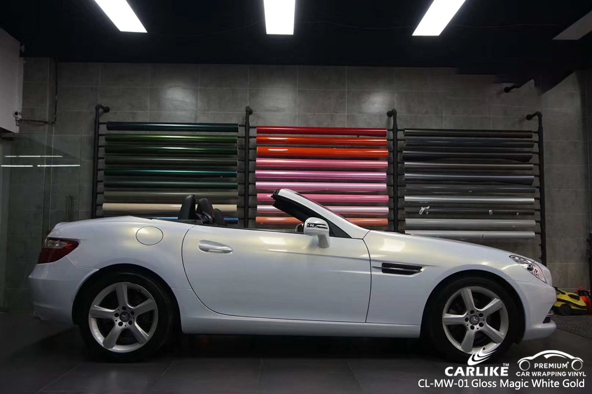 CL-MW-01 gloss magic white to gold car vinyl vinyl film for MERCEDES-BENZ Massachusetts