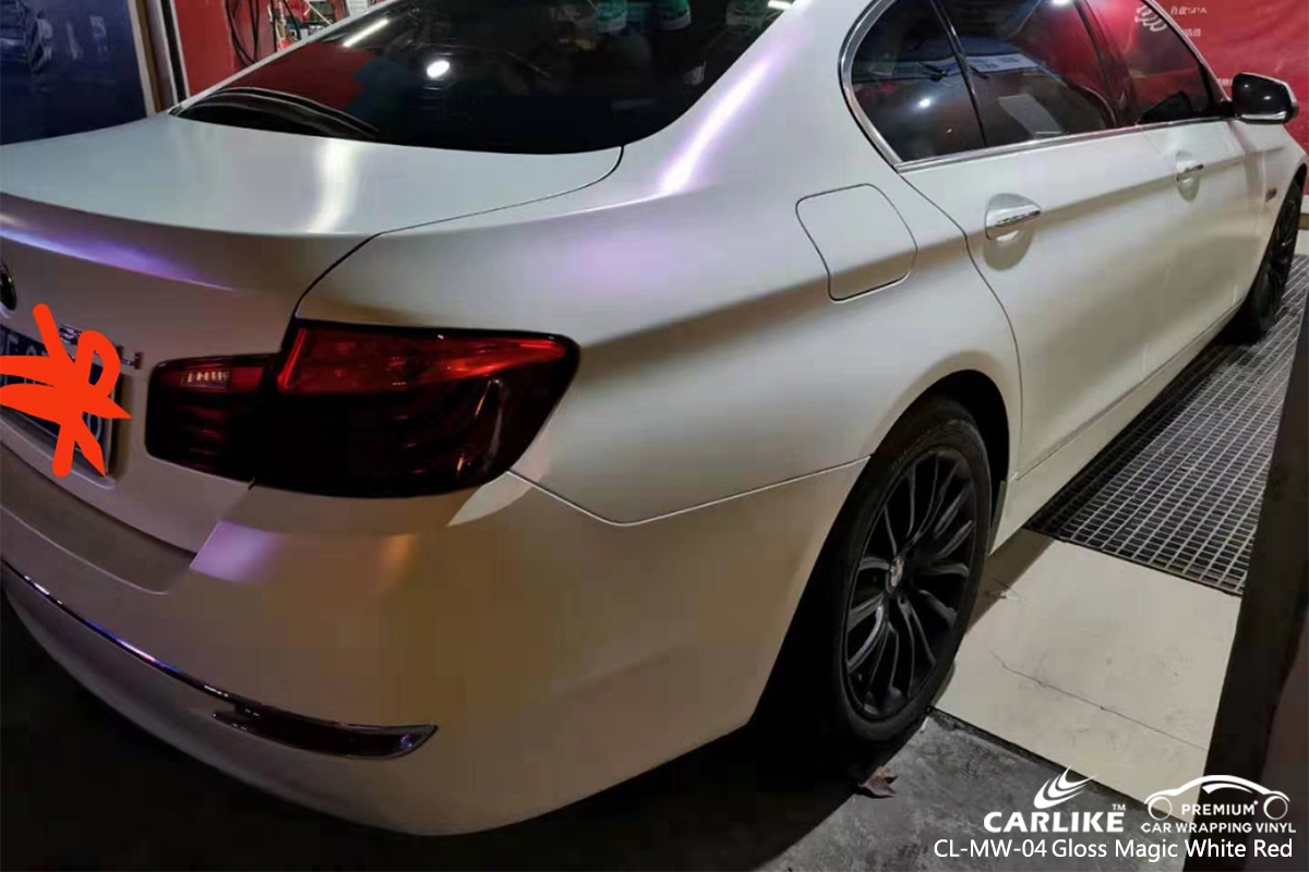 CL-MW-04 gloss magic white to red car vinyl wrap for BMW North Dakota