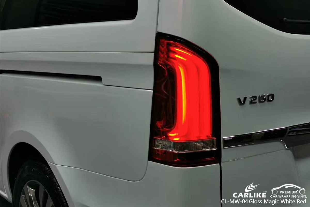 CL-MW-04 gloss magic white to red car wrapping foil for MERCEDES-BENZ Colorado