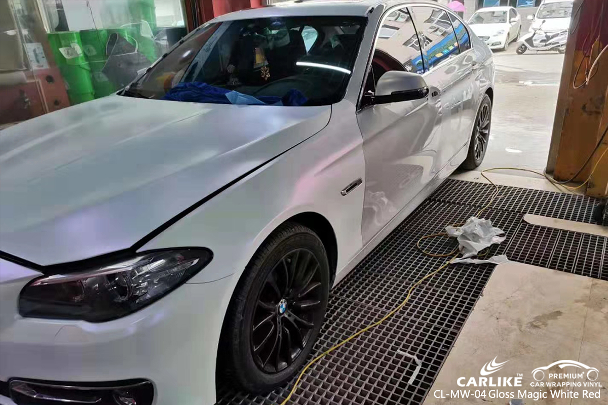 CL-MW-04 gloss magic white to red car vinyl wrap for BMW North Dakota
