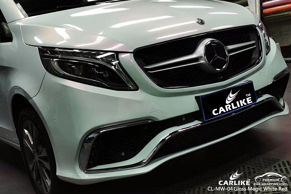 CL-MW-04 gloss magic white to red car wrapping foil for MERCEDES-BENZ Colorado