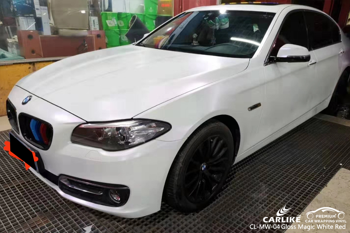 CL-MW-04 gloss magic white to red car vinyl wrap for BMW North Dakota