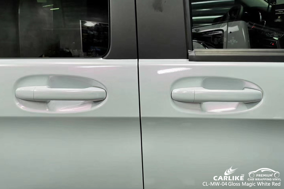 CL-MW-04 gloss magic white to red car wrapping foil for MERCEDES-BENZ Colorado