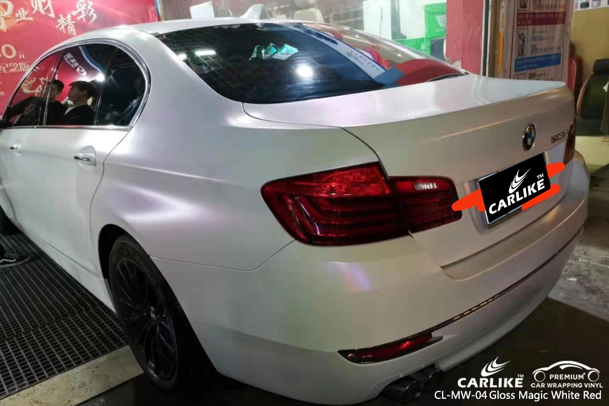 CL-MW-04 gloss magic white to red car vinyl wrap for BMW North Dakota