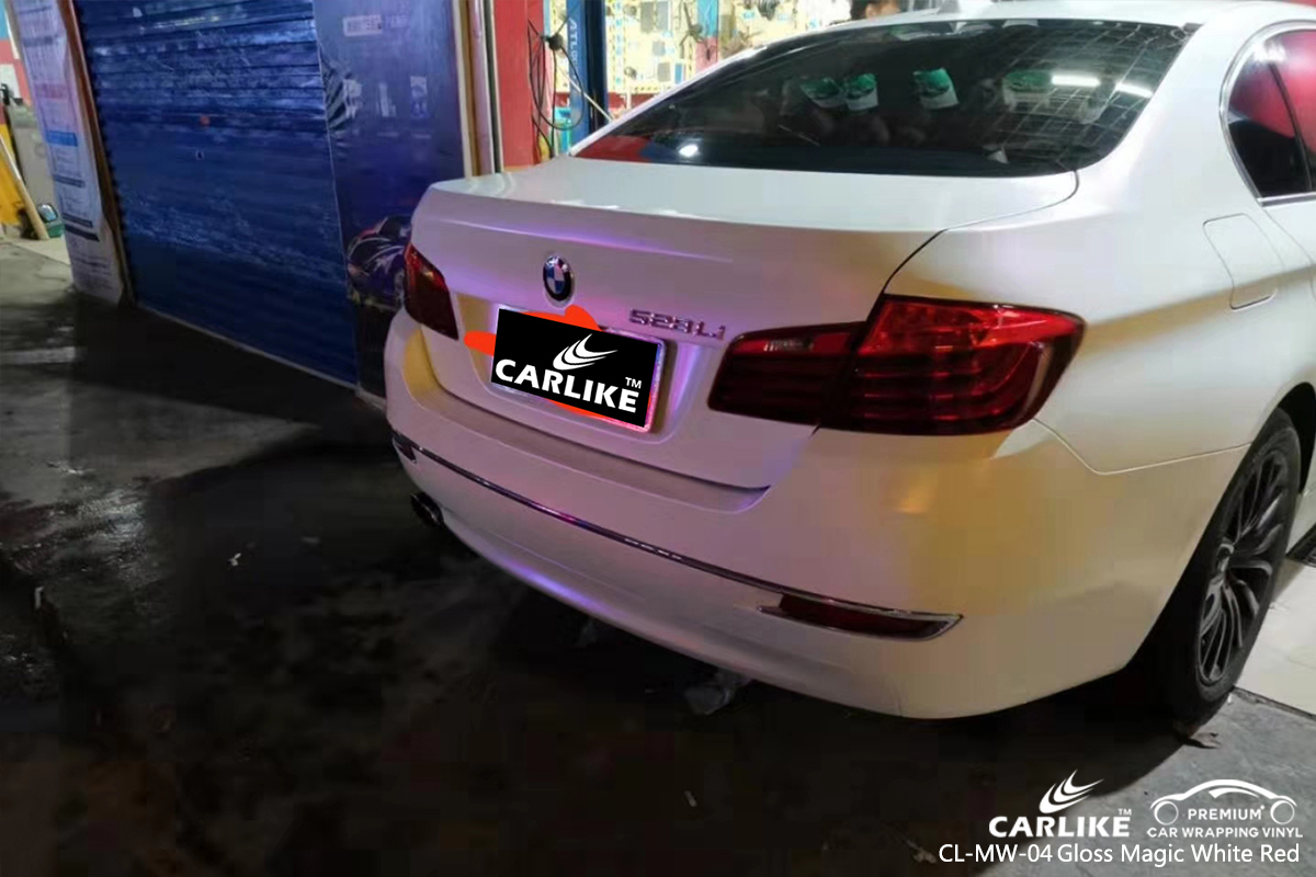 CL-MW-04 gloss magic white to red car vinyl wrap for BMW North Dakota