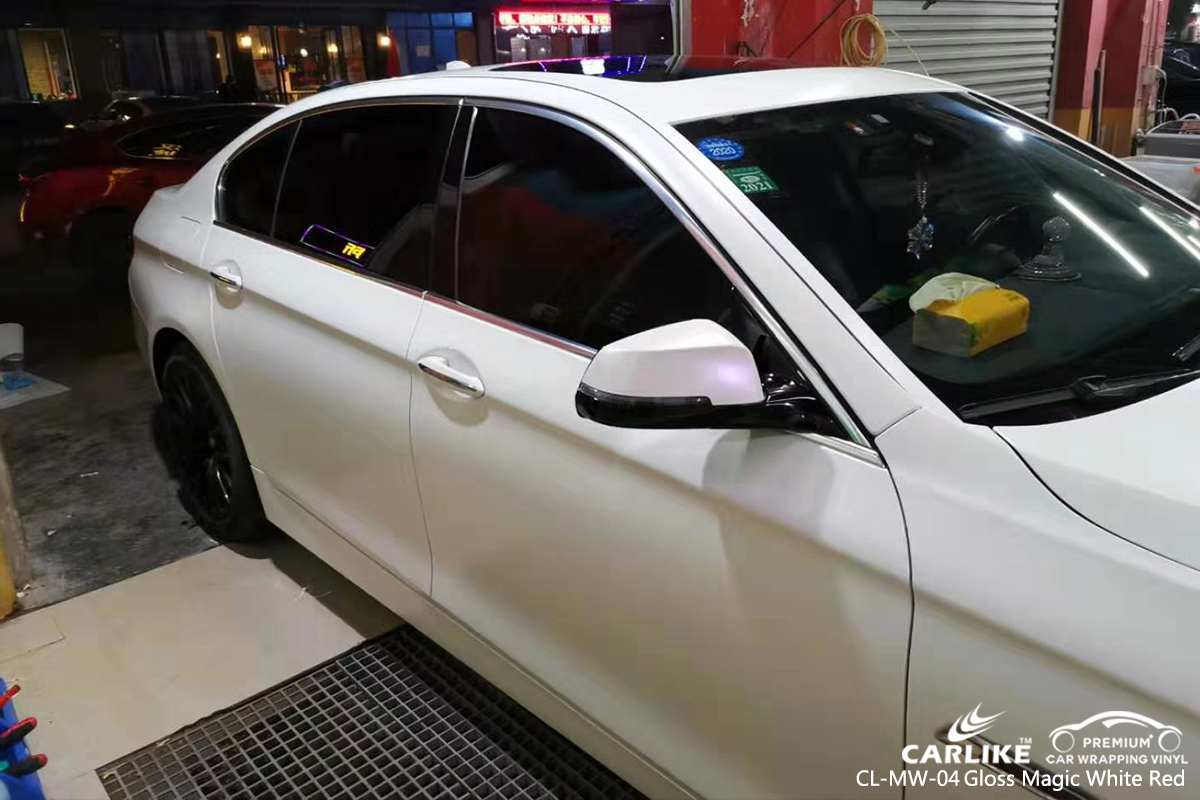 CL-MW-04 gloss magic white to red car vinyl wrap for BMW North Dakota