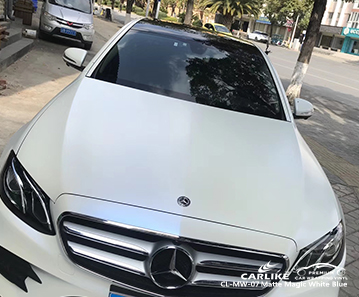 CL-MW-07 mat sihirli MERCEDES-BENZ St Louis için beyaz mavi vinil sarma