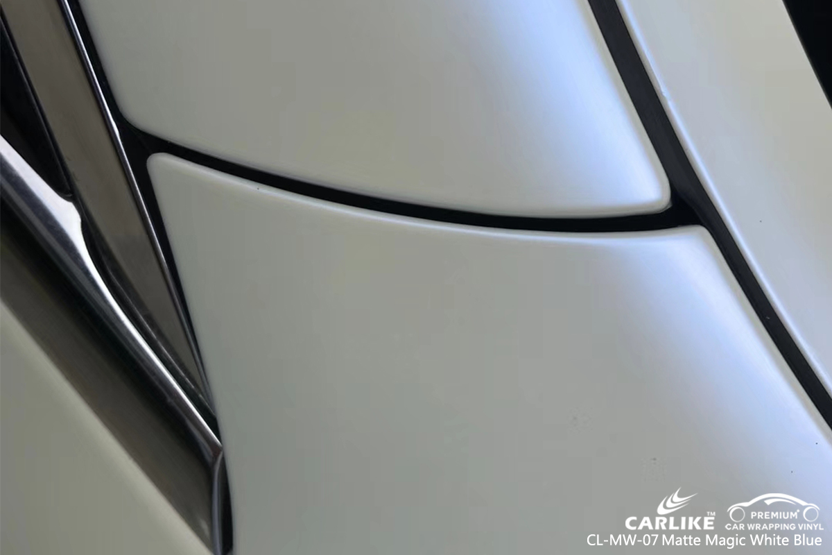 CL-MW-07 matte magic white to blue vinyl wrapping for MERCEDES-BENZ St Louis