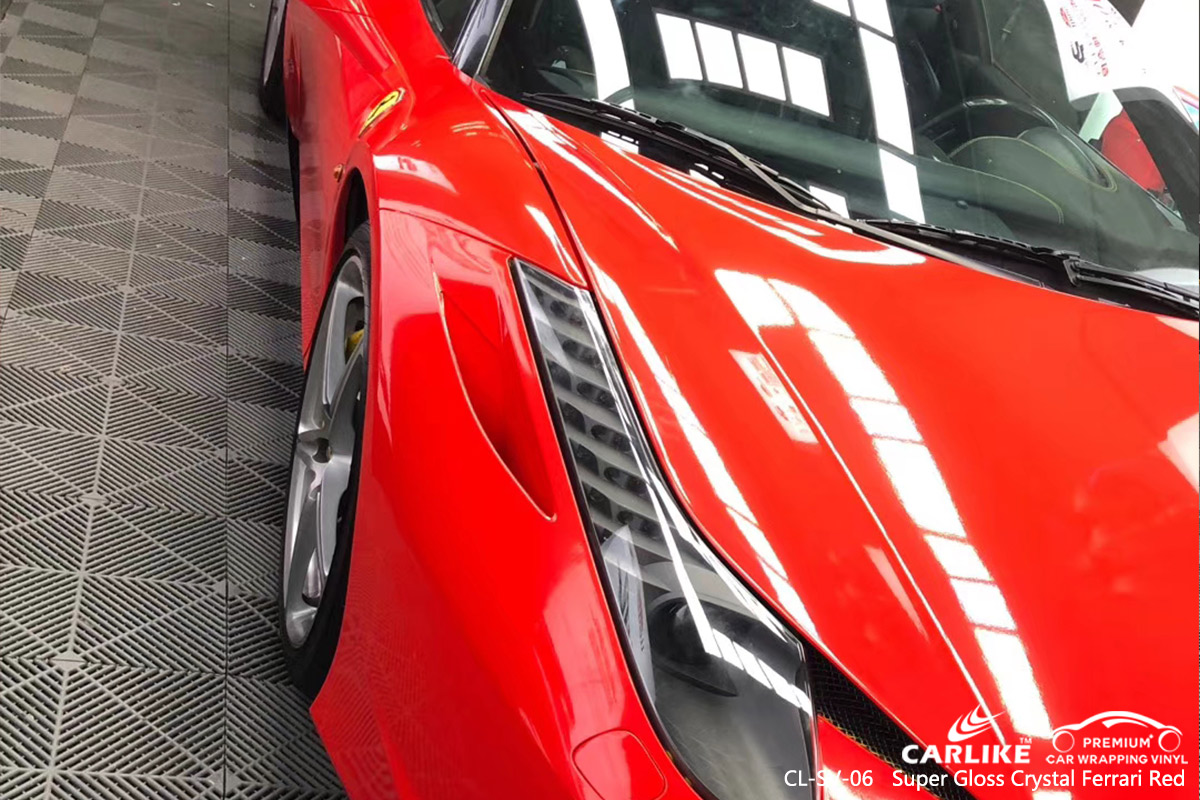 CL-SV-06 super gloss crystal red vinyl wrap my car for FERRARI South Carolina