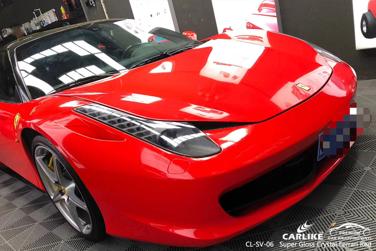 CL-SV-06 super gloss crystal red vinyl wrap my car for FERRARI South Carolina