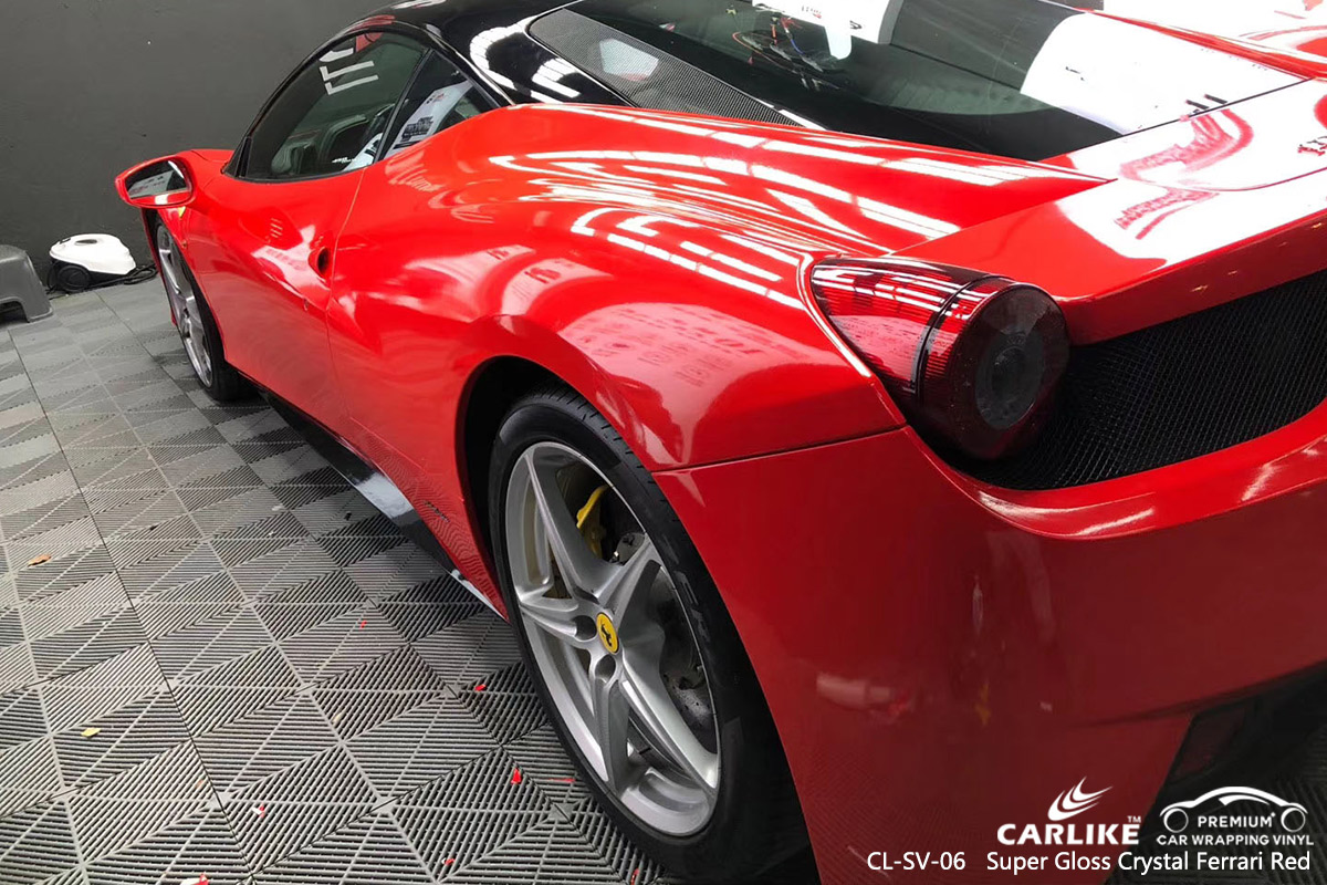 CL-SV-06 super gloss crystal red vinyl wrap my car for FERRARI South Carolina