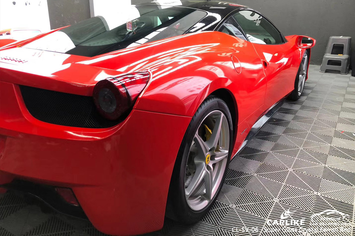 CL-SV-06 super gloss crystal red vinyl wrap my car for FERRARI South Carolina