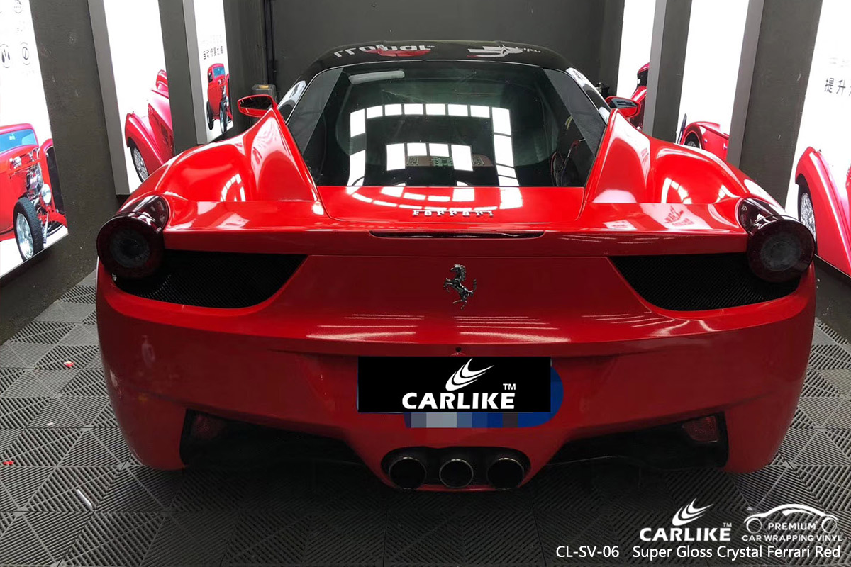 CL-SV-06 super gloss crystal red vinyl wrap my car for FERRARI South Carolina