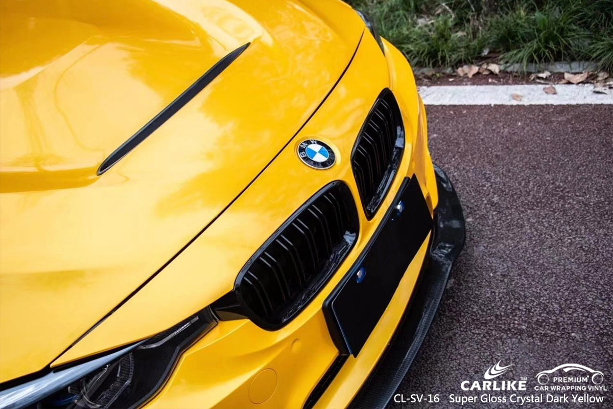 CL-SV-16 super gloss crystal dark yellow car wrapping for BMW New Mexico