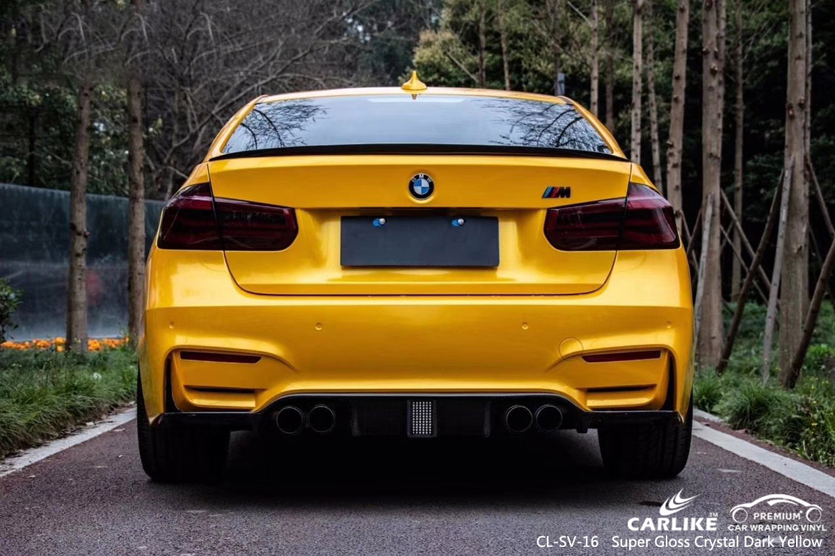 CL-SV-16 super gloss crystal dark yellow car wrapping for BMW New Mexico