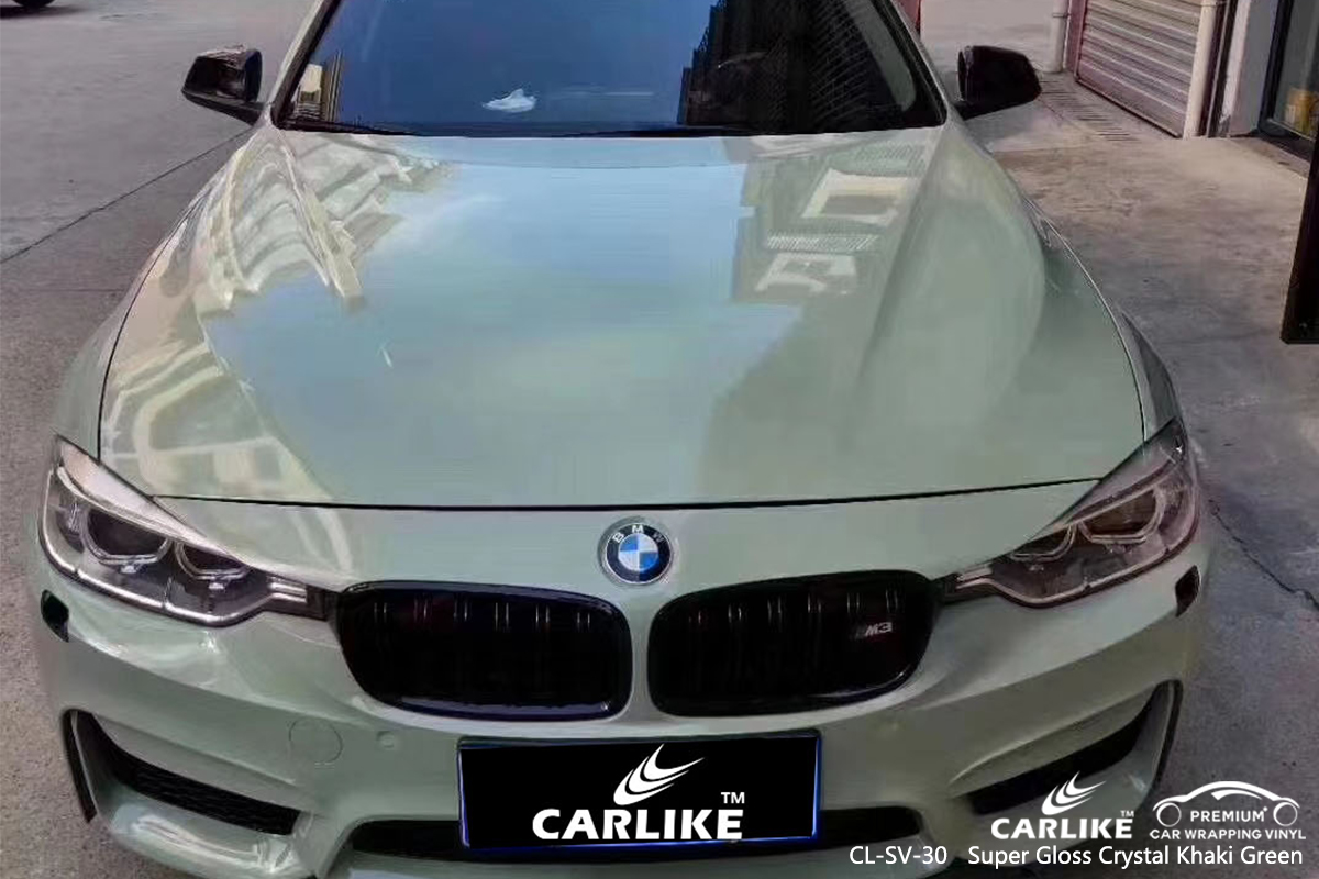 CL-SV-30 super gloss crystal khaki green vinyl material suppliers for BMW Kentucky