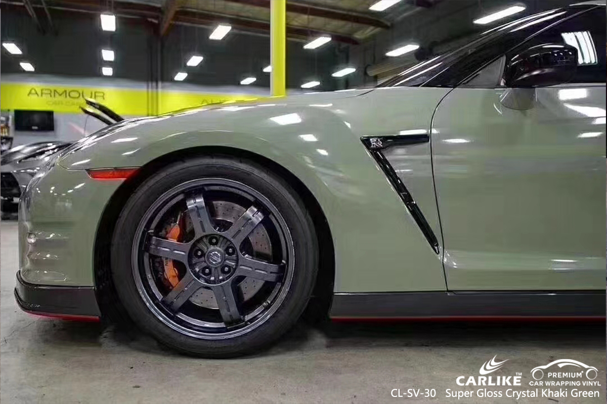 CL-SV-30 super gloss crystal khaki green vinyl material suppliers for BMW Kentucky