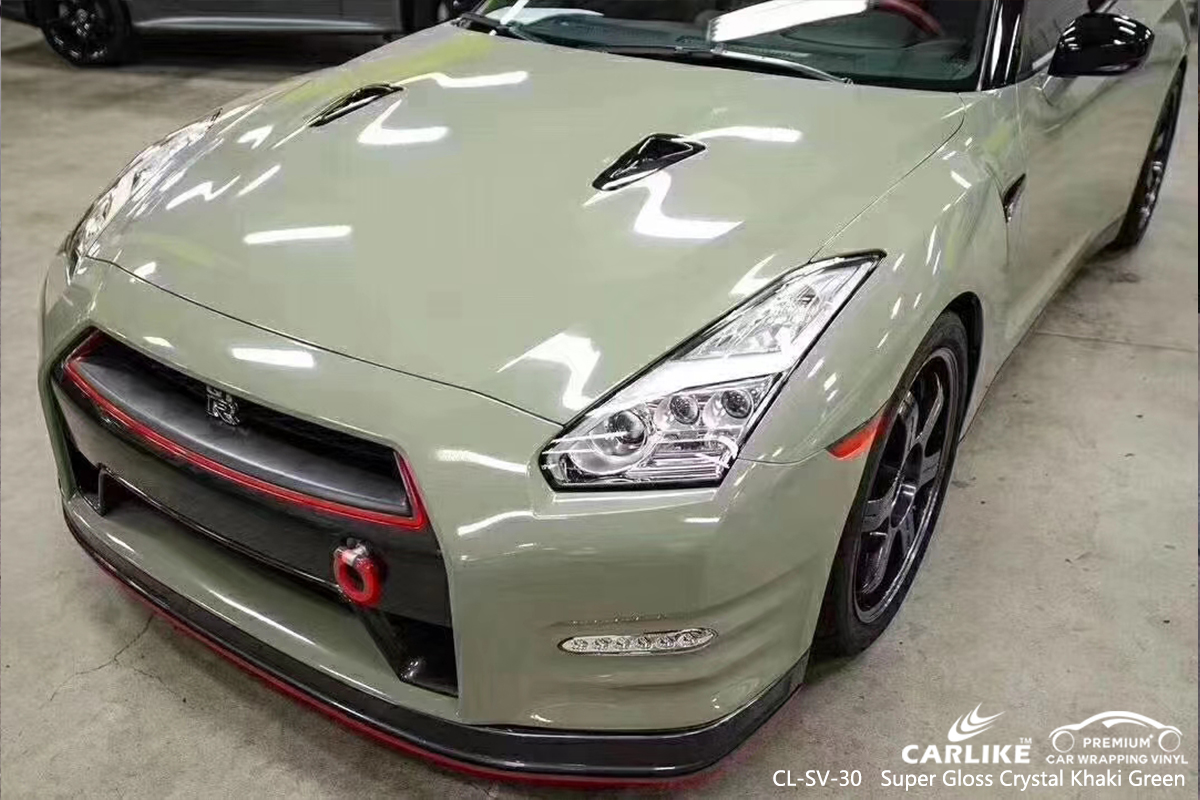 CL-SV-30 super gloss crystal khaki green vinyl material suppliers for BMW Kentucky