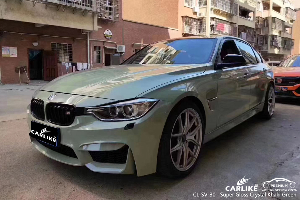CL-SV-30 super gloss crystal khaki green vinyl material suppliers for BMW Kentucky