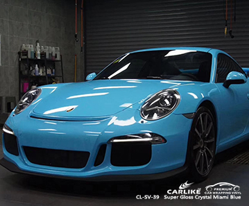 CL-SV-39 سوبر لامع لامع التفاف الفينيل الأزرق لامع لبورشه مينيسوتا الولايات المتحدة