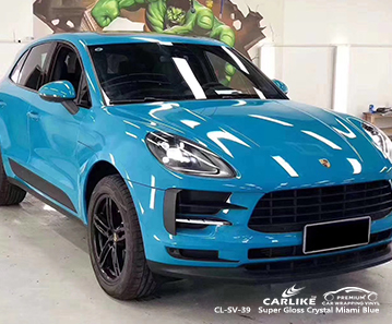 CL-SV-39 سوبر لامع كريستال ميامي الأزرق سيارة عالية اللمعان الفينيل التفاف لبورشه ميسيسيبي الولايات المتحدة