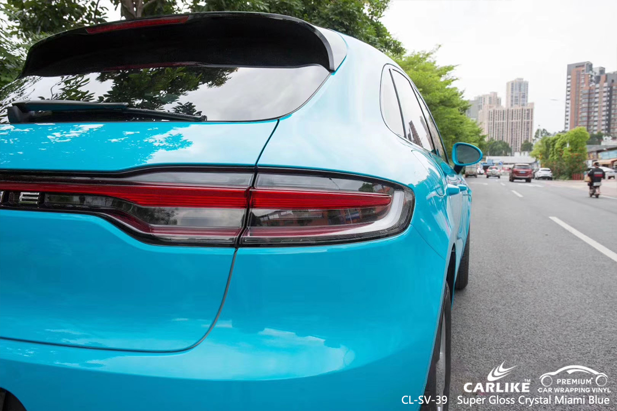 CL-SV-39 super gloss crystal miami blue car wrap film for PORSCHE Springfield