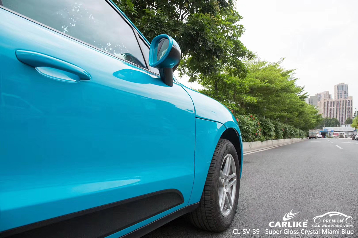 CL-SV-39 super gloss crystal miami blue car wrap film for PORSCHE Springfield