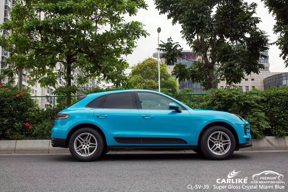 CL-SV-39 super gloss crystal miami blue car wrap film for PORSCHE Springfield
