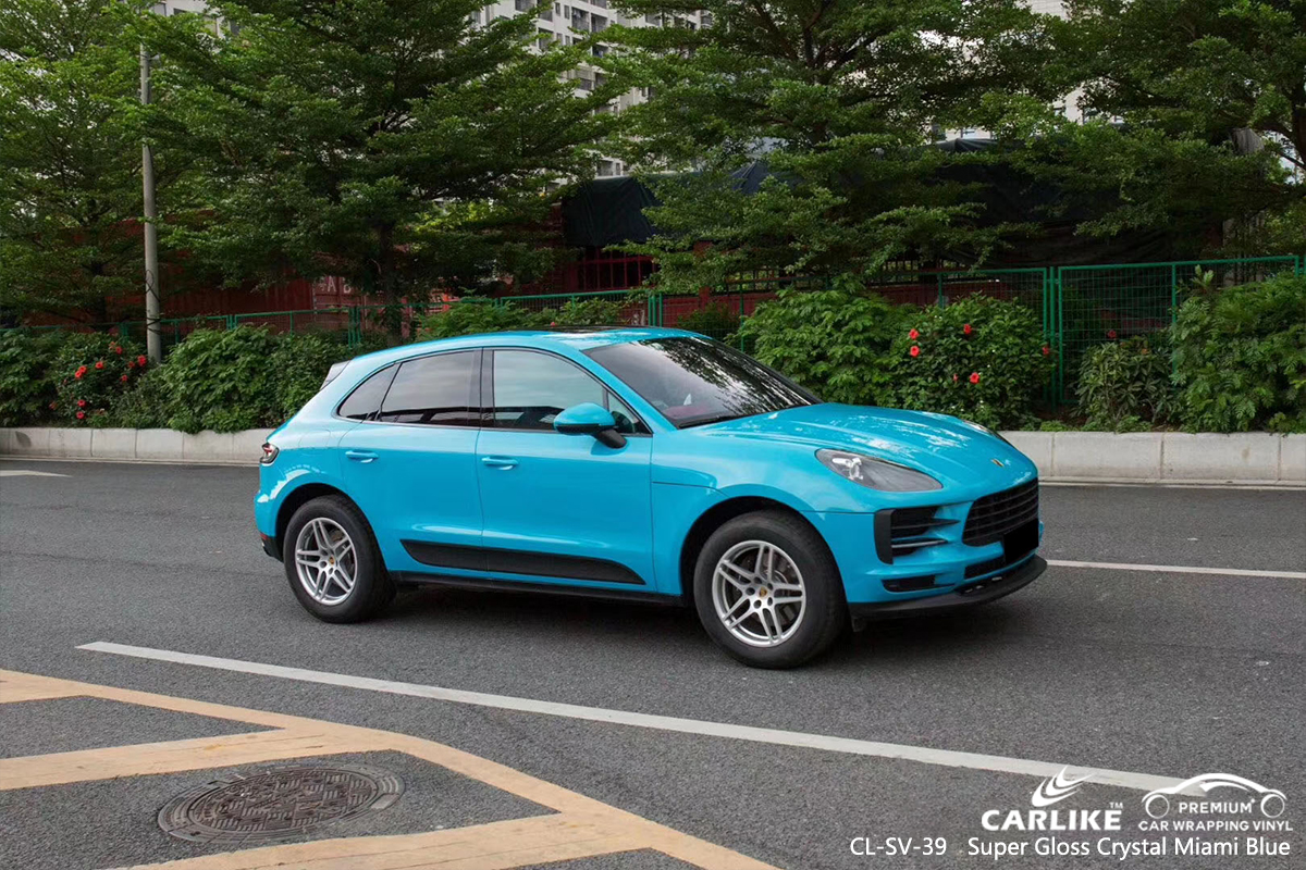 CL-SV-39 super gloss crystal miami blue car wrap film for PORSCHE Springfield