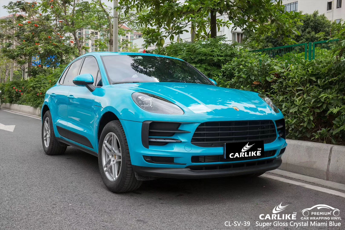 CL-SV-39 super gloss crystal miami blue car wrap film for PORSCHE Springfield