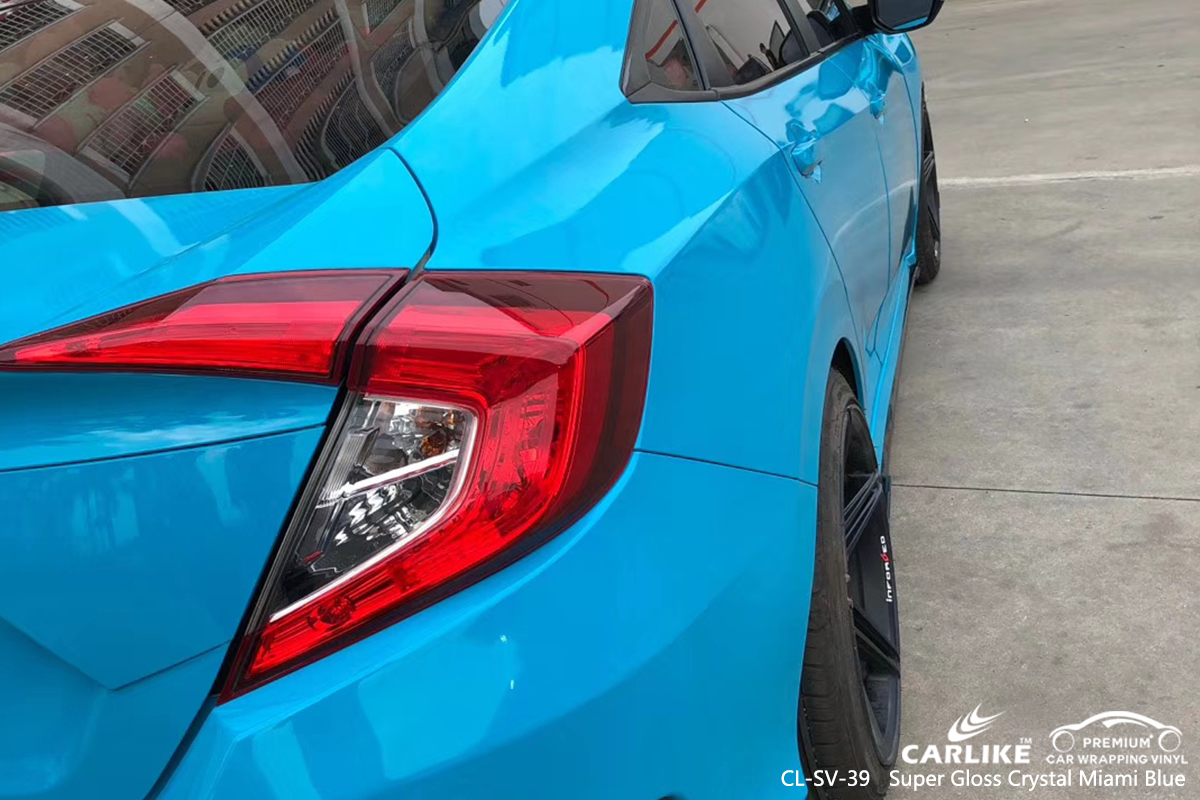 CL-SV-39 super gloss crystal miami blue body wrap car supplier for HONDA Louisiana