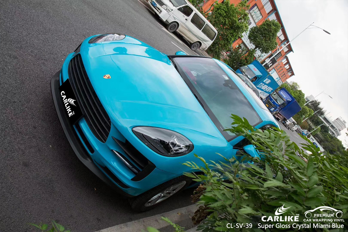 CL-SV-39 super gloss crystal miami blue car wrap film for PORSCHE Springfield