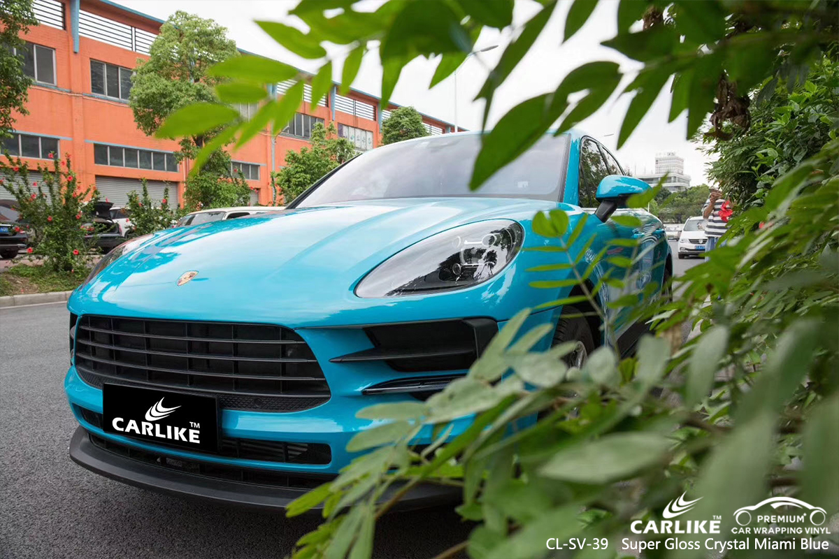 CL-SV-39 super gloss crystal miami blue car wrap film for PORSCHE Springfield