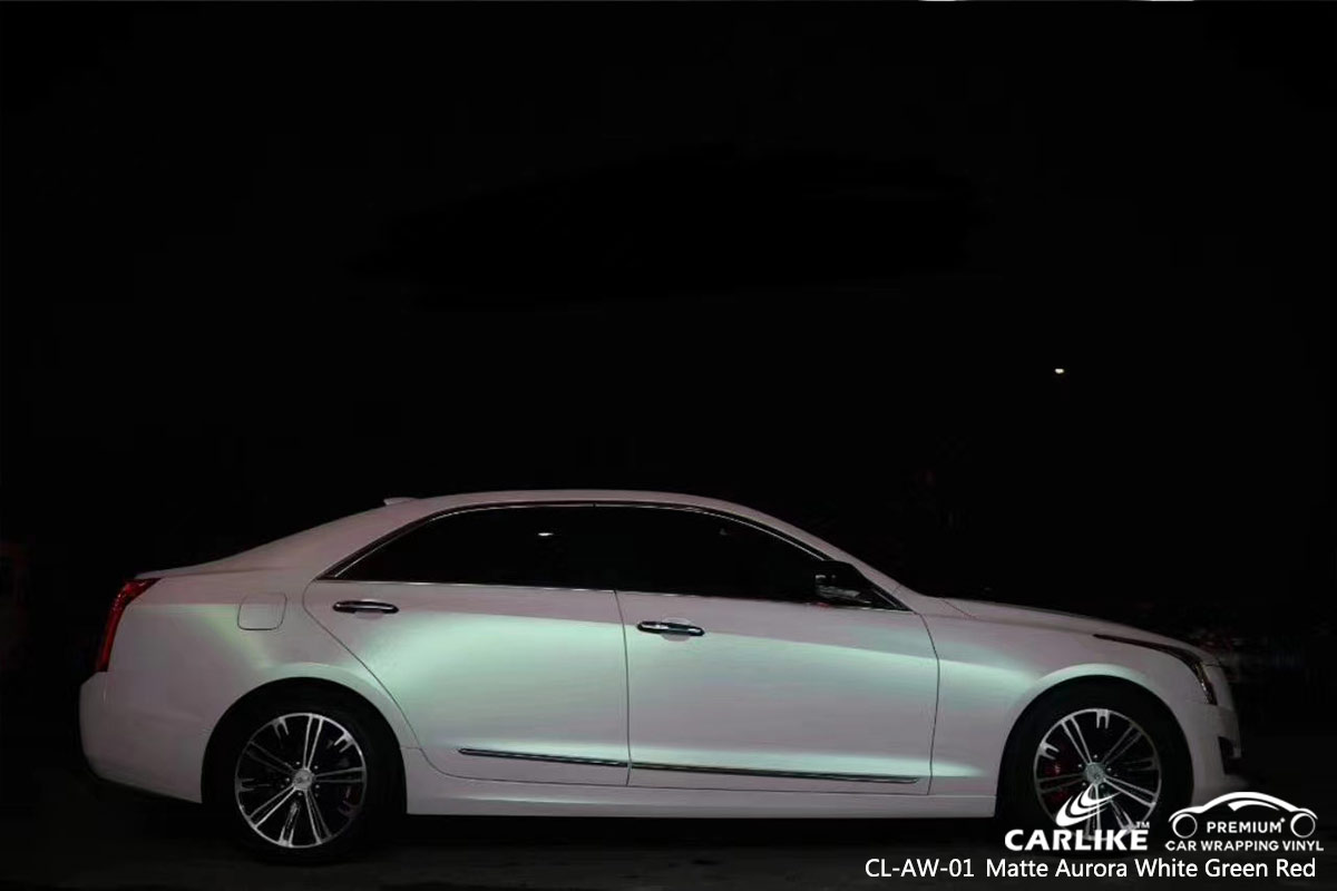 CL-AW-01 matte aurora white to green red car wrapping for CADILLAC Corum Turkey