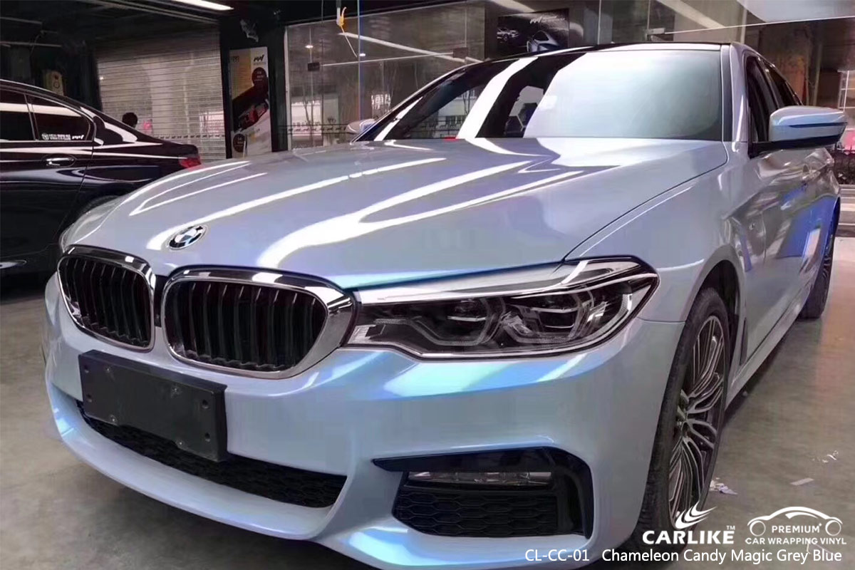 CL-CC-01 chameleon candy magic grey blue high gloss vinyl wrap for BMW Santa Rosa