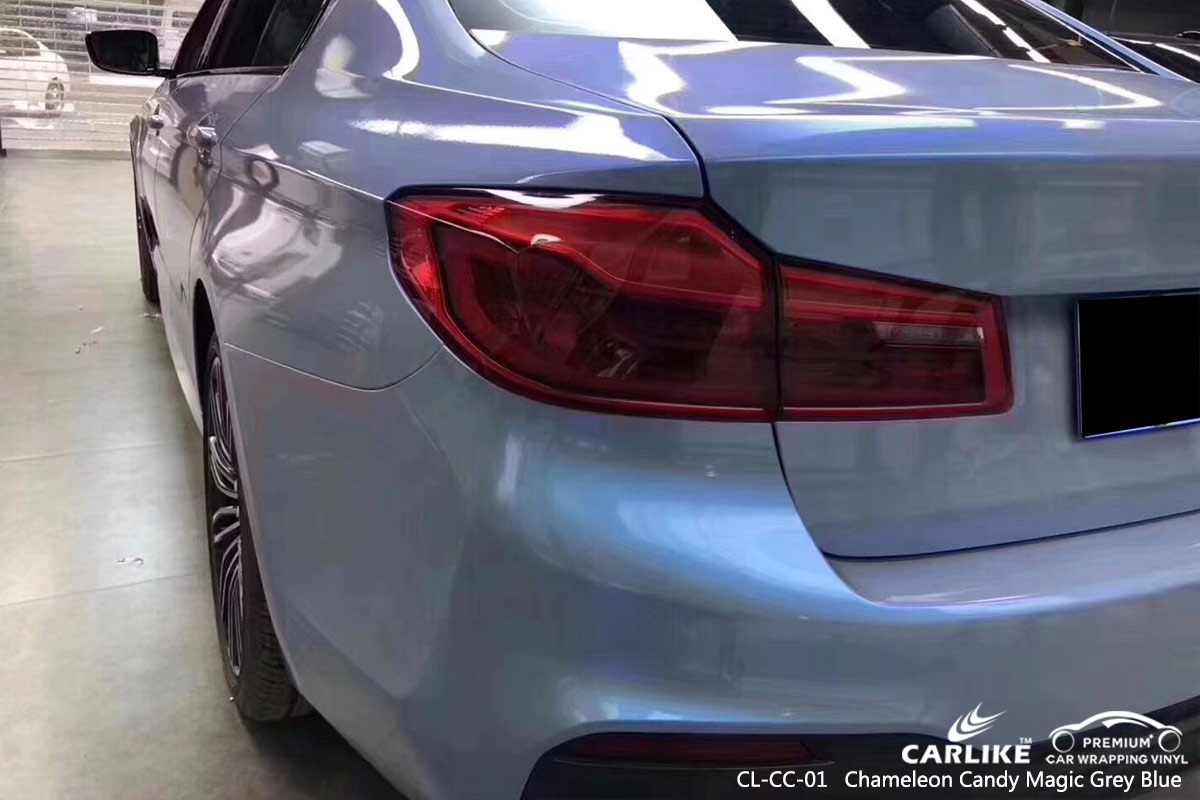 CL-CC-01 chameleon candy magic grey blue high gloss vinyl wrap for BMW Santa Rosa
