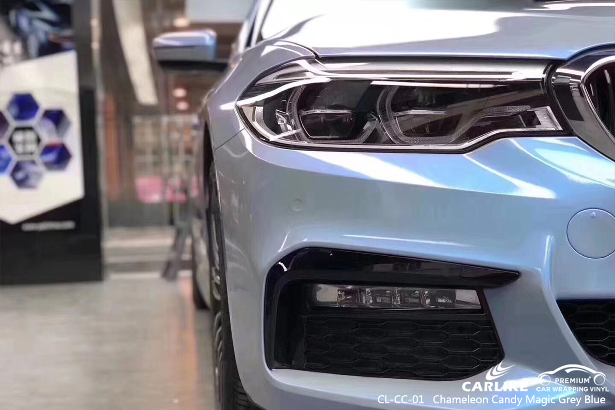 CL-CC-01 chameleon candy magic grey blue high gloss vinyl wrap for BMW Santa Rosa