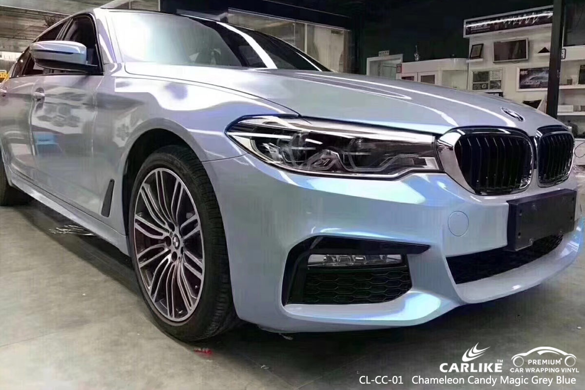 CL-CC-01 chameleon candy magic grey blue high gloss vinyl wrap for BMW Santa Rosa