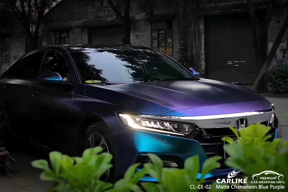 CL-CE-02 matte chameleon light blue to purple car vinyl films for HONDA Detroit