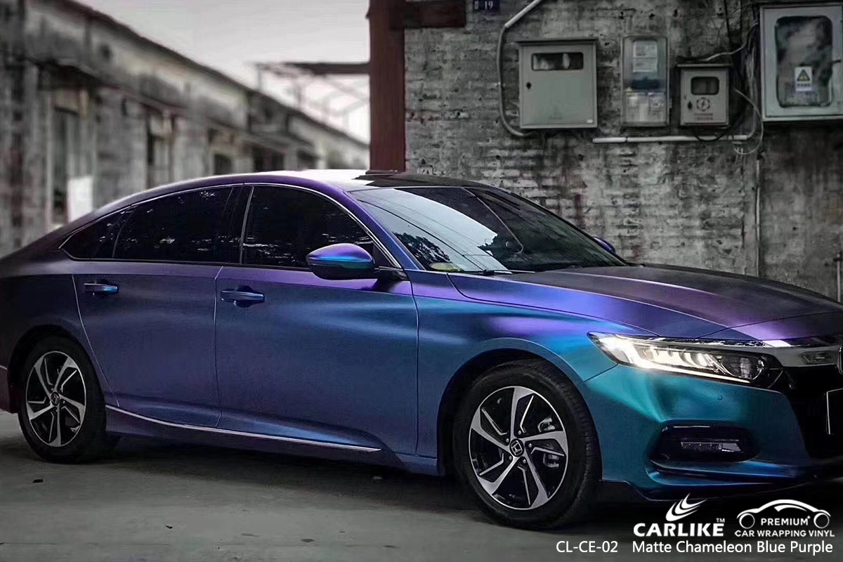 CL-CE-02 matte chameleon light blue to purple car vinyl films for HONDA Detroit