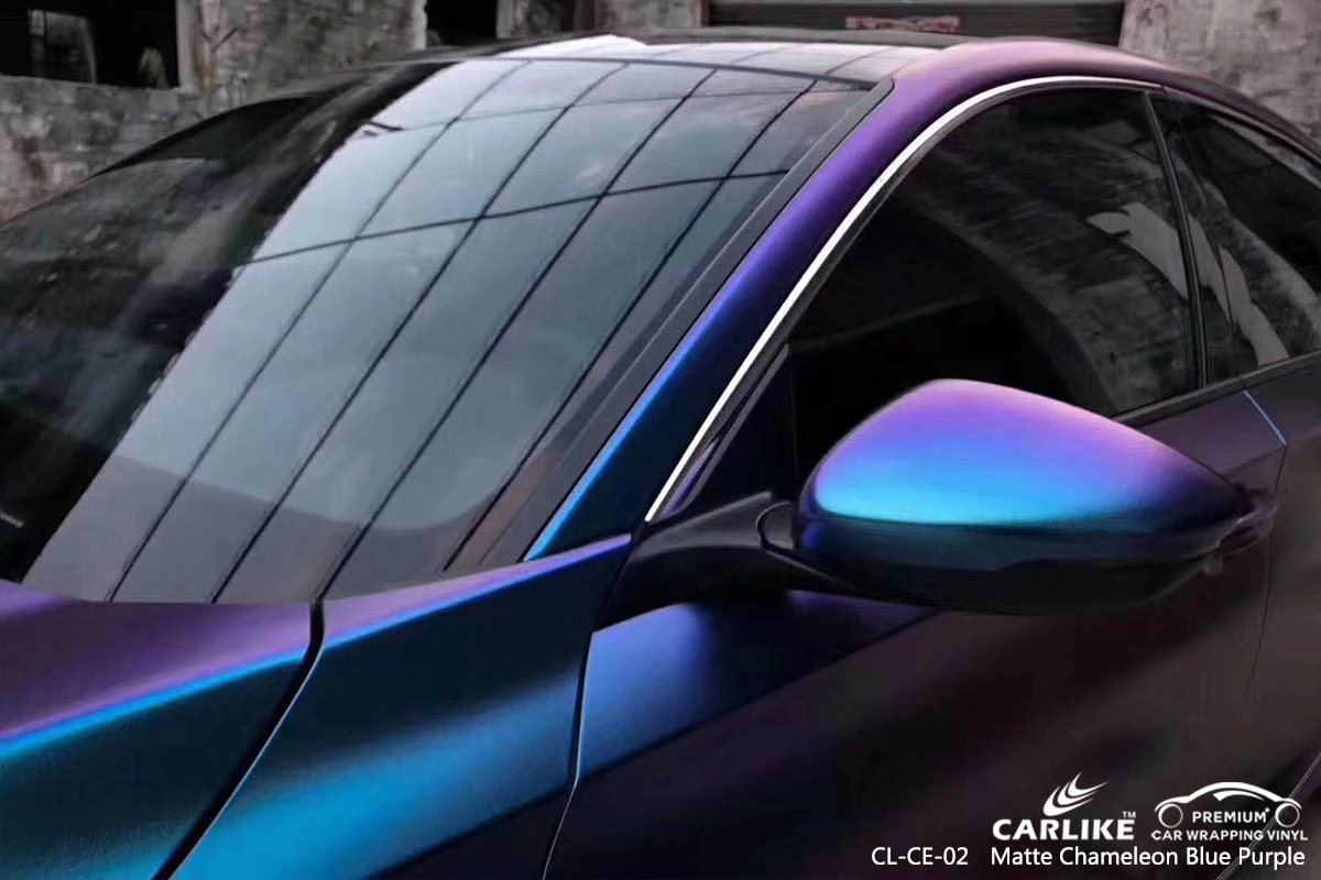 CL-CE-02 matte chameleon light blue to purple car vinyl films for HONDA Detroit