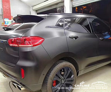 CL-DC-52 أفلام الفينيل للسيارة ذات اللمعان الكريستالي الماسي بالذهب الأسود لـ WEY Cebu Philippines