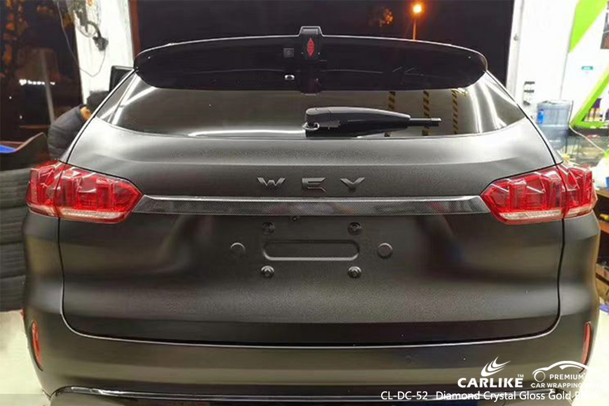 CL-DC-52 diamond crystal gloss gold black car vinyl films for WEY Cebu