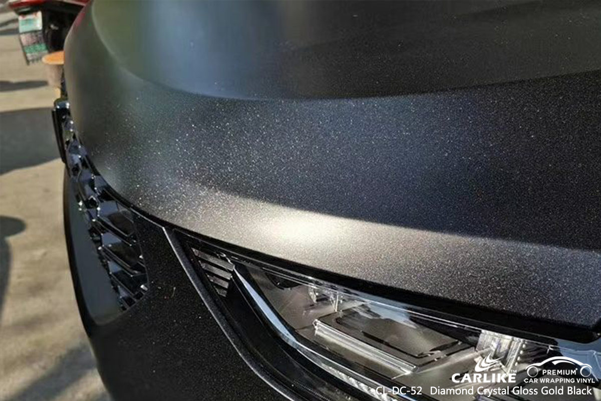 CL-DC-52 diamond crystal gloss gold black car vinyl films for WEY Cebu