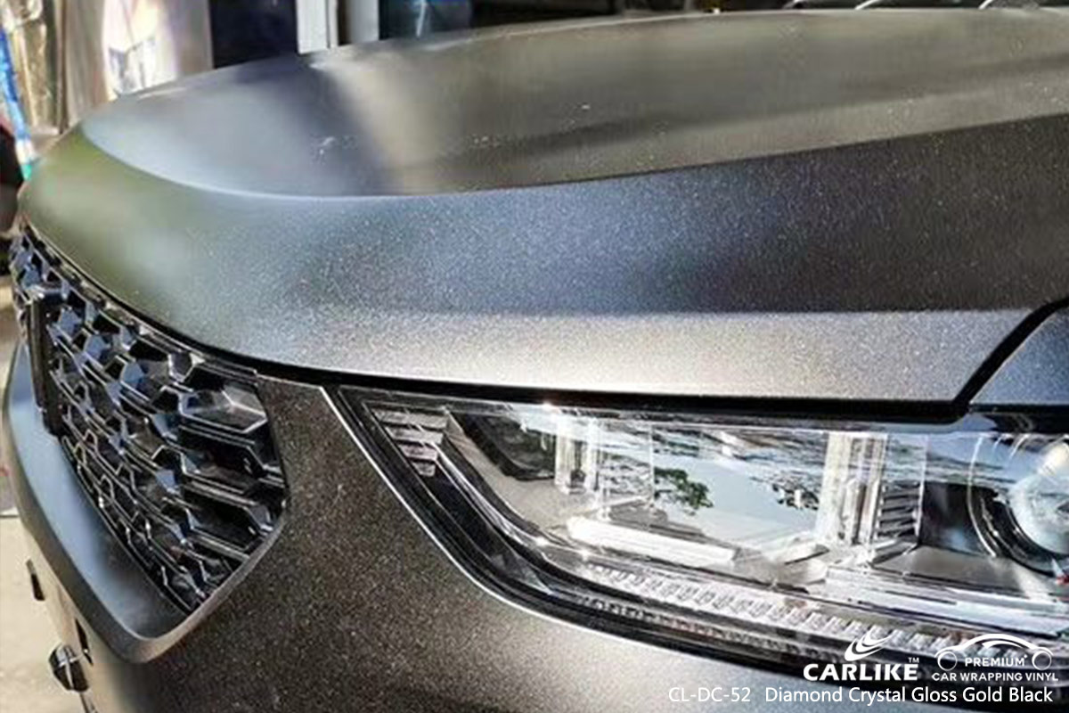 CL-DC-52 diamond crystal gloss gold black car vinyl films for WEY Cebu