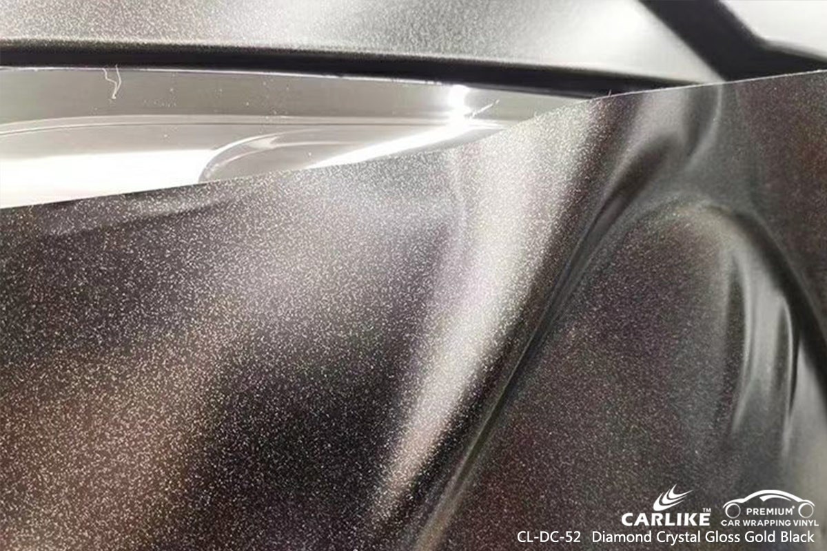 CL-DC-52 diamond crystal gloss gold black car vinyl films for WEY Cebu