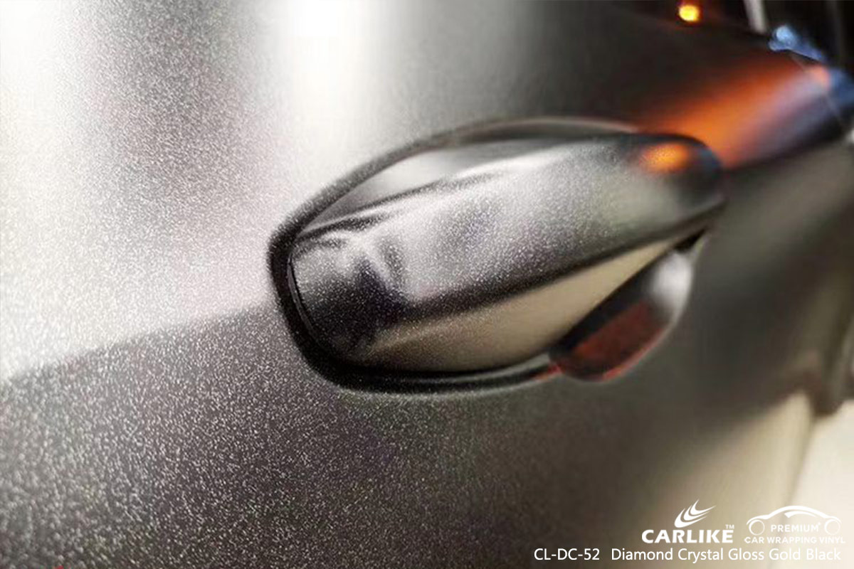 CL-DC-52 diamond crystal gloss gold black car vinyl films for WEY Cebu