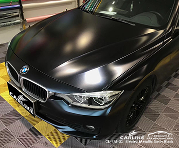 CL-EM-01 الساتان الكهربائي المعدني الأسود الفينيل التفاف السيارة لسيارات BMW New Orleans الولايات المتحدة