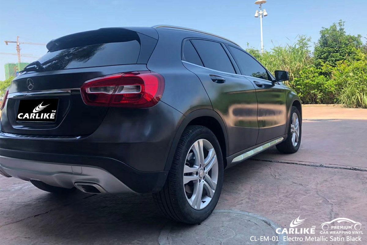 CL-EM-01 electro metallic satin black car wrap vinyl matte for MERCEDES-BENZ Angeles